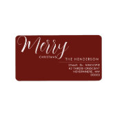 Custom Holiday Return Address Label | Personalized (Voorkant)
