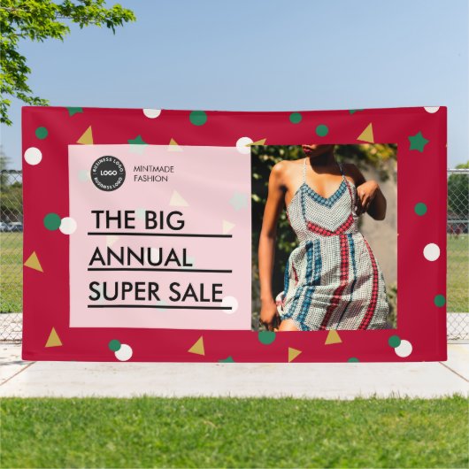 Custom Holiday Sale Retail Korting Promo Store Spandoek (Buitenkant)