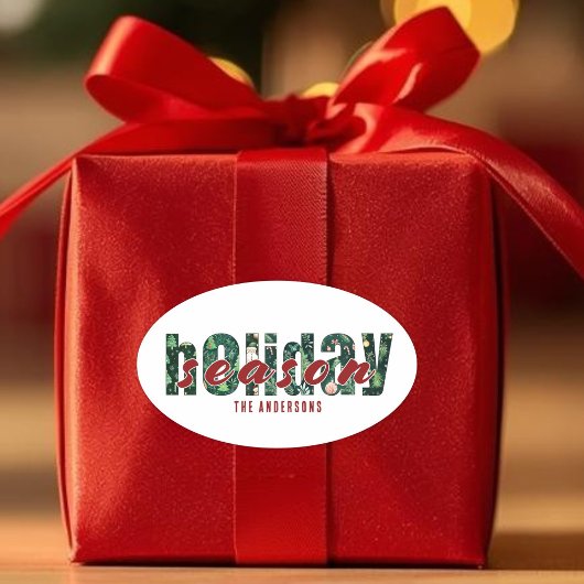Custom Holiday Seizoen Typografie Sticker