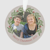 Custom Holly Elegant Family Photo Ornament (voorkant)