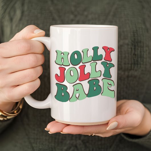 Custom holly jolly babe mok, Vrolijk kerstfeest mo Koffiemok