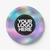 Custom Holographic Crafts Party Papieren Bordje (Voorkant)