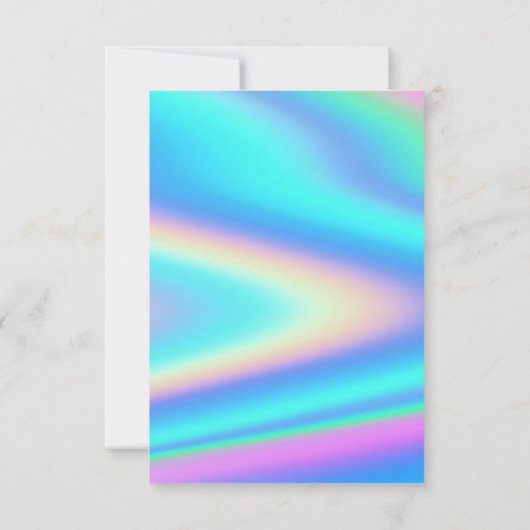 Custom Holographic Modern Elegant Unicorn Party Kaart (Achterkant)