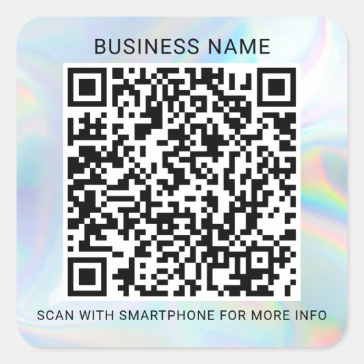 Custom Holographic QR Code Business Services Vierkante Sticker (Voorkant)