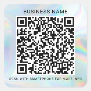 Custom Holographic QR Code Business Services Vierkante Sticker