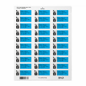 Custom Holstein kalf oog retour adres - blauw Etiket (Full Sheet)