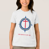 Custom Holy Compass Christian Cross VBS 2026 Tri-Blend Shirt (Voorkant)