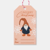 Custom Holyday Christmas  Gnomes Name Cadeaulabel (Voorkant)