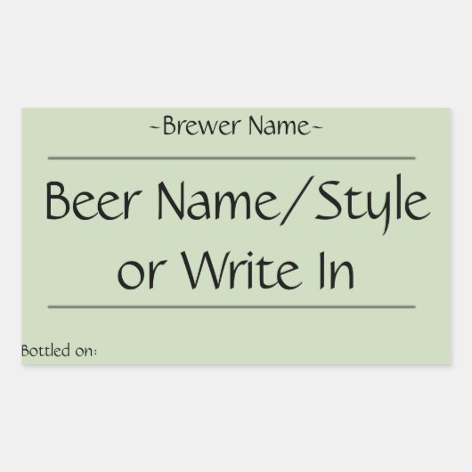 Custom Home Bierbrouwflesetiketten (rechthoekig) Rechthoekige Sticker (Voorkant)