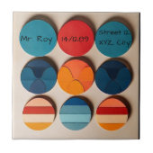 Custom Home bord Modern Mid Century Geometrisch Tegeltje (Voorkant)