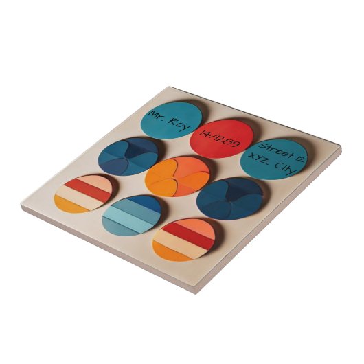 Custom Home bord Modern Mid Century Geometrisch Tegeltje (Zijkant)