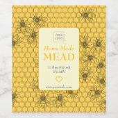 Custom Home Brewed Honey Wine Label Wijn Etiket (Enkel label)