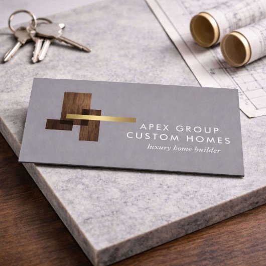 Custom Home Builder Logo Gray Visitekaartje