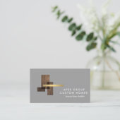 Custom Home Builder Logo Gray Visitekaartje (Staand voorkant)