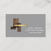 Custom Home Builder Logo Gray Visitekaartje (Voorkant)