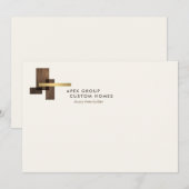 Custom Home Builder Logo Ivory Flat Notecard Notitiekaartje (Voorkant / Achterkant)