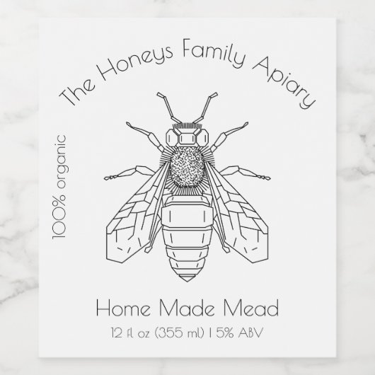 Custom Home Gebrouwen Honing Wijn Label Wijn Etiket (Enkel label)