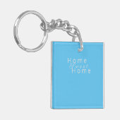 Custom "Home Sweet Home" Lichtblauw Sleutelhanger (Voorkant Links)