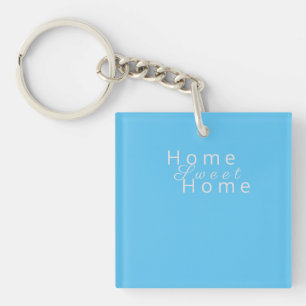 Custom "Home Sweet Home" Lichtblauw Sleutelhanger