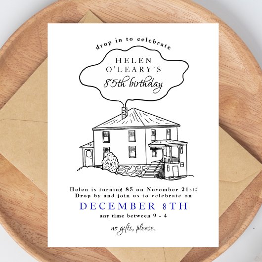 Custom Home Tekening Verjaardag Drop In Kaart