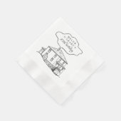Custom Home Tekening Verjaardag Drop In Servet (Hoek)