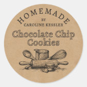 Custom Homemade Chocolate Chip Cookies Label Sheet (Voorkant)