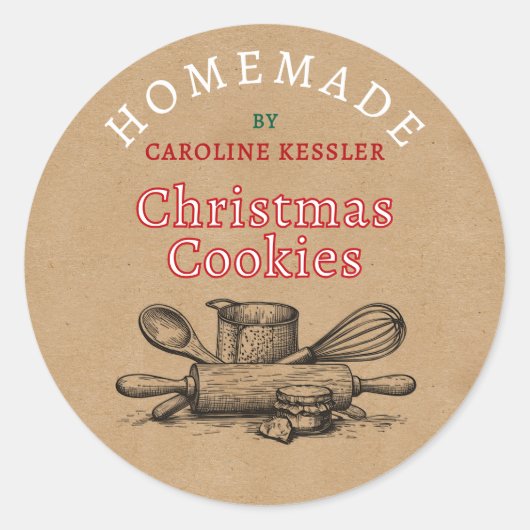 Custom Homemade Christmas Cookies Label Sheet (Voorkant)