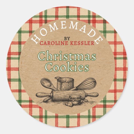 Custom Homemade Christmas Cookies Label Sheet (Voorkant)