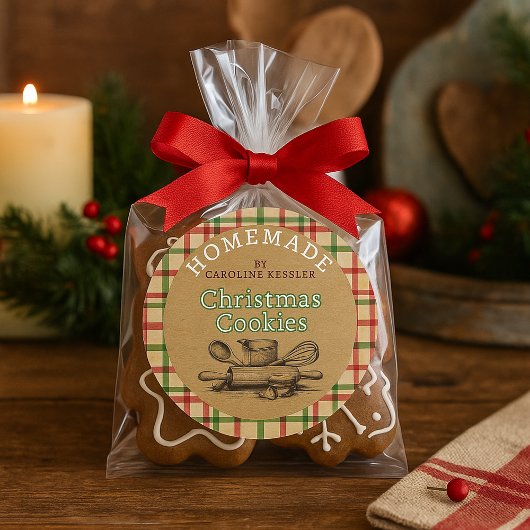 Custom Homemade Christmas Cookies Label Sheet