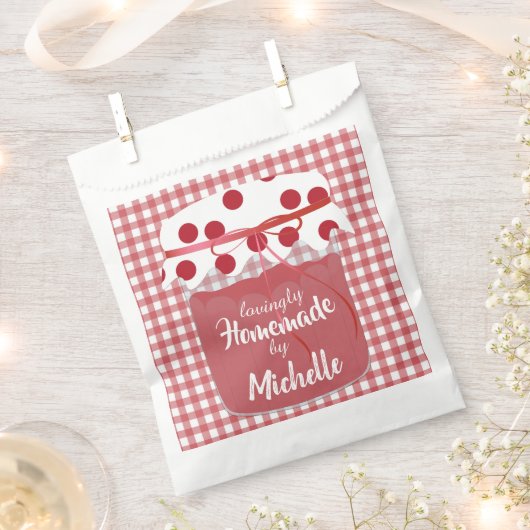 Custom Homemade Jam and Gingham Bedankzakje (Geknipt)