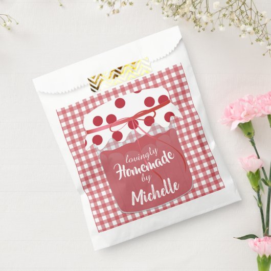 Custom Homemade Jam and Gingham Bedankzakje (Gezegeld)