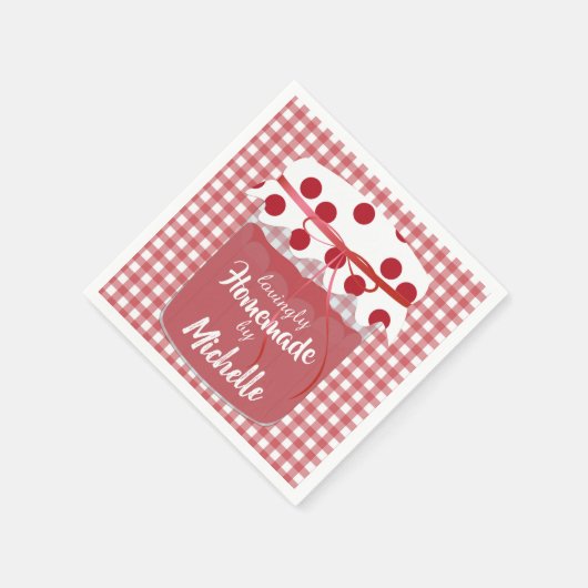 Custom Homemade Jam and Gingham Servet (Hoek)