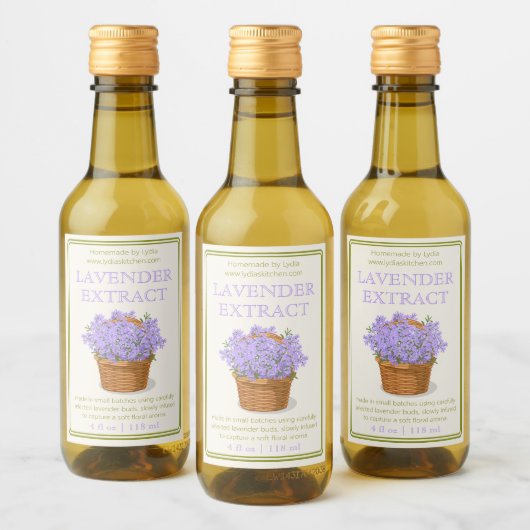 Custom Homemade Lavender Extract Label Wijn Etiket (Flessen)