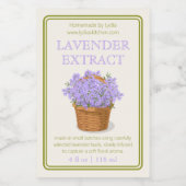 Custom Homemade Lavender Extract Label Wijn Etiket (Enkel label)