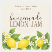 Custom Homemade Lemon Jam Label (Voorkant)