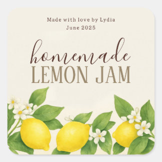 Custom Homemade Lemon Jam Label