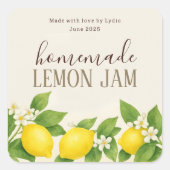 Custom Homemade Lemon Jam Label (Voorkant)