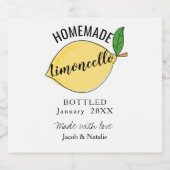 custom homemade limoncello wedding favor likeurfles etiket (Enkel label)