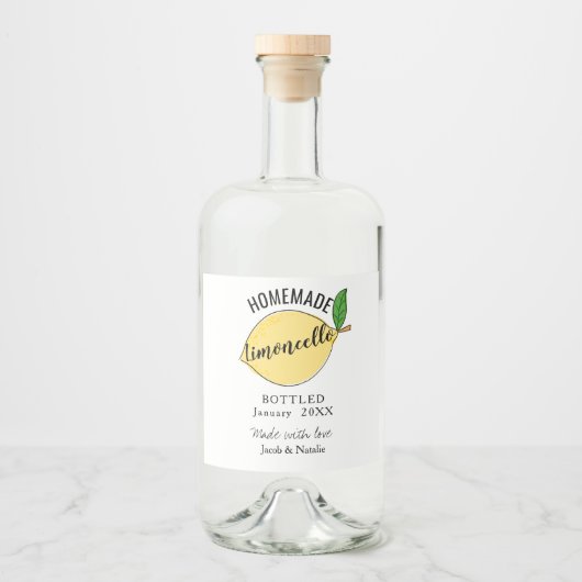 custom homemade limoncello wedding favor likeurfles etiket (Voorkant)