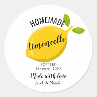 custom homemade limoncello wedding favor ronde sticker