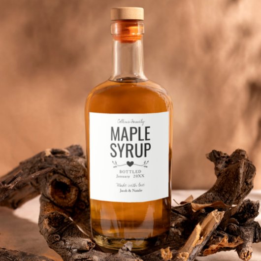custom homemade maple syrup wedding favor likeurfles etiket