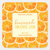 Custom Homemade Orange Jam Label (Voorkant)