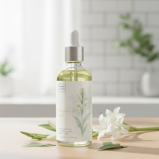 Custom Homemade Tuberose Oil Label Wijn Etiket