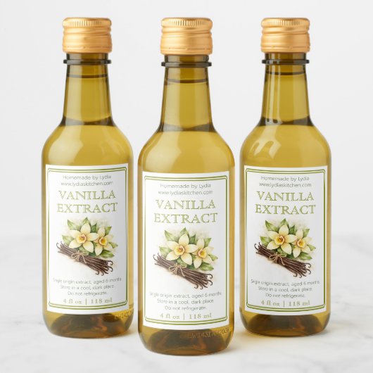 Custom Homemade Vanilla Extract Label Wijn Etiket (Flessen)