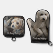 Custom Hond Foto Grilling Buddy Ovenwant & Pannenlap Set (Voorkant)