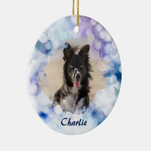 Custom Hond Foto Kerstmis Ornament (Rechts)