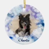 Custom Hond Foto Kerstmis Ornament (Voorkant)