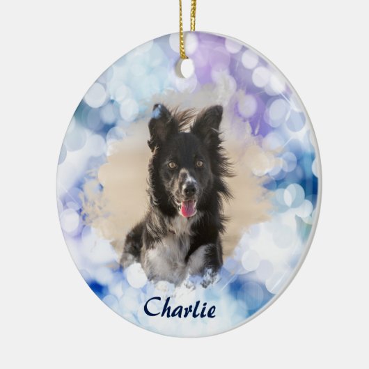 Custom Hond Foto Kerstmis Ornament (Links)