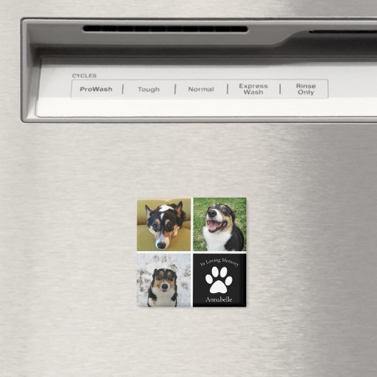 Custom Hond Foto Memorial Collage Keepsake Gift Magneet (Insitu (Vaatwasser))