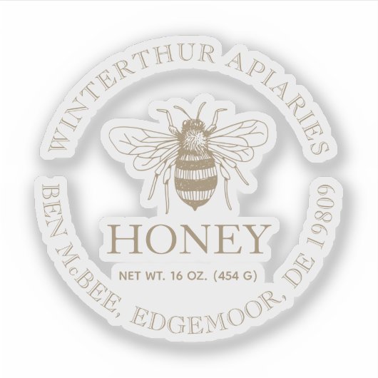 Custom Honey Business Promotional Sticker (Voorkant)